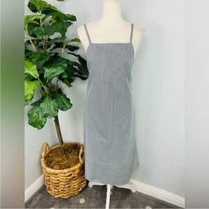 OAK + Fort Cami Striped Shift Midi Dress